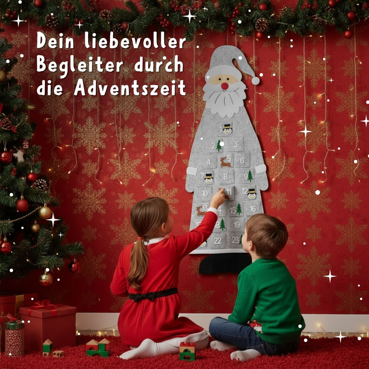 Adventskalender Weihnachtsmann Weihnachtskalender Filz-Adventskalender