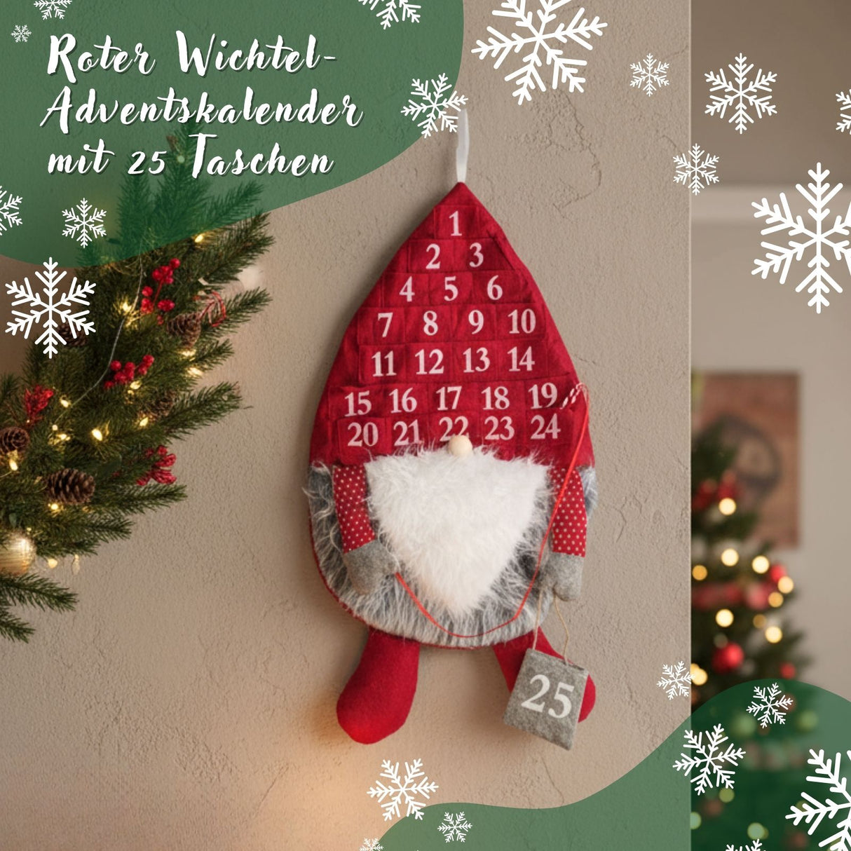 Adventskalender Wichtel Weihnachtskalender Filz-Adventskalender