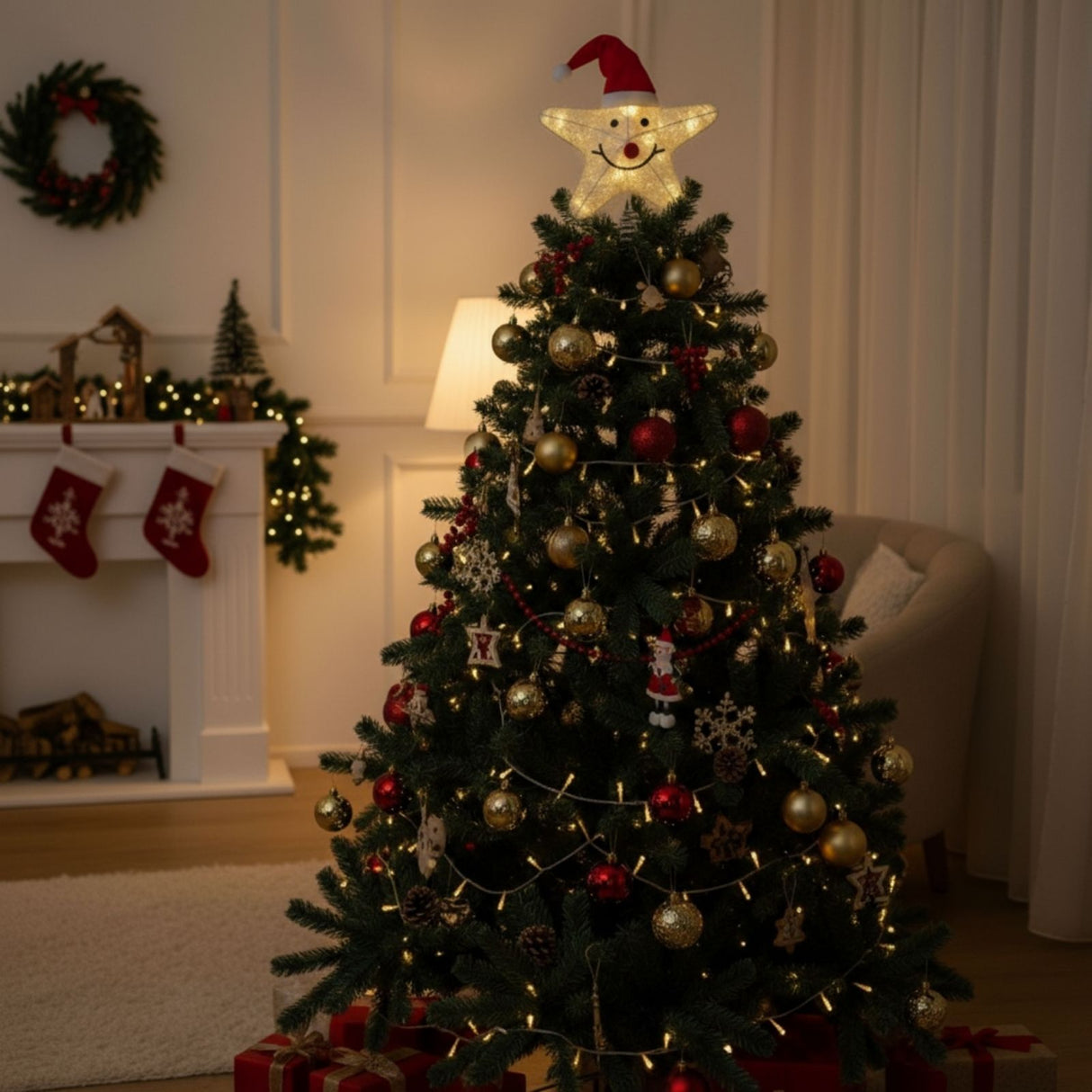Christbaumspitze Weihnachtsbaumschmuck Weihnachtsdeko LED-Stern