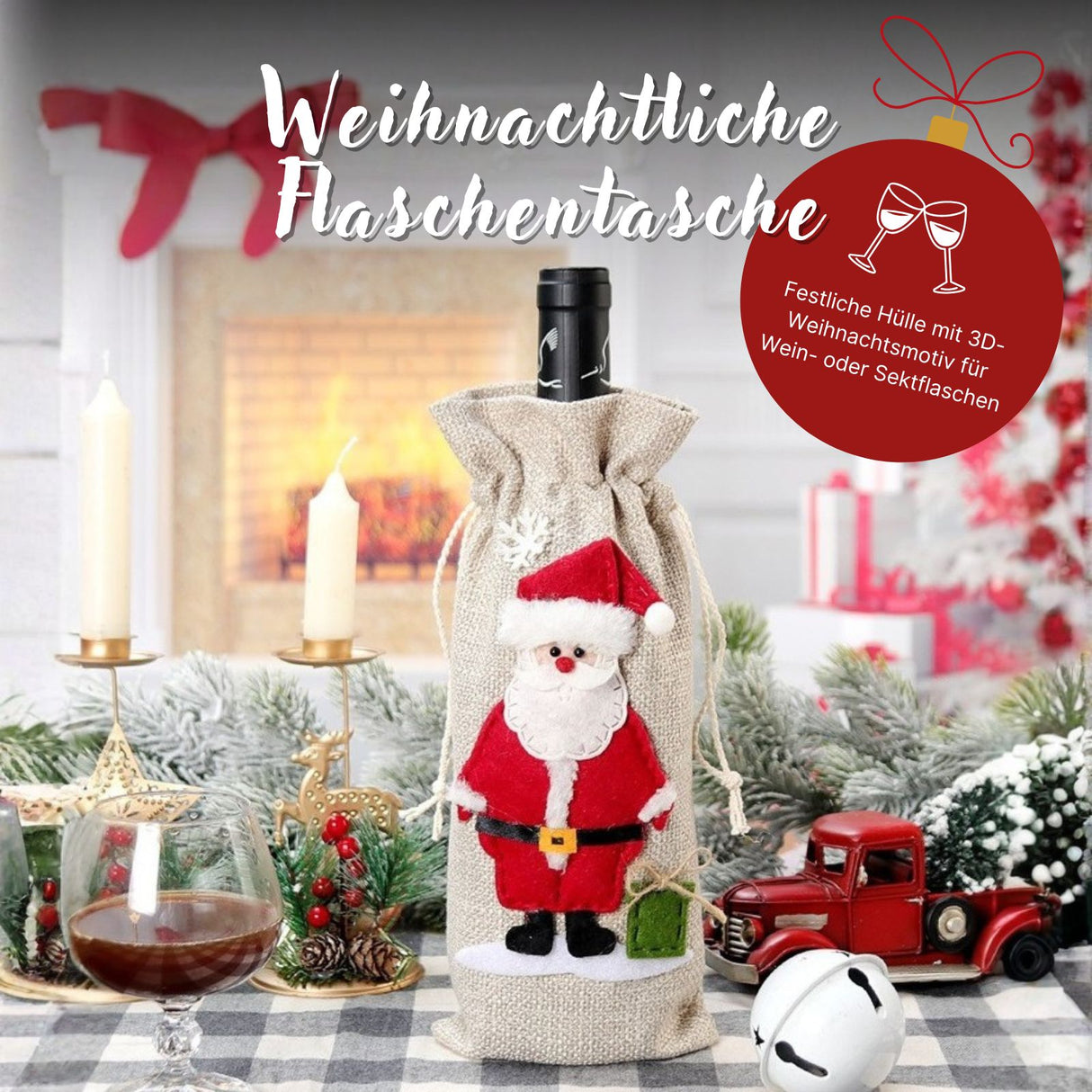 Flaschentasche Weinflaschenbeutel Sektflaschenhülle Geschenkbeutel
