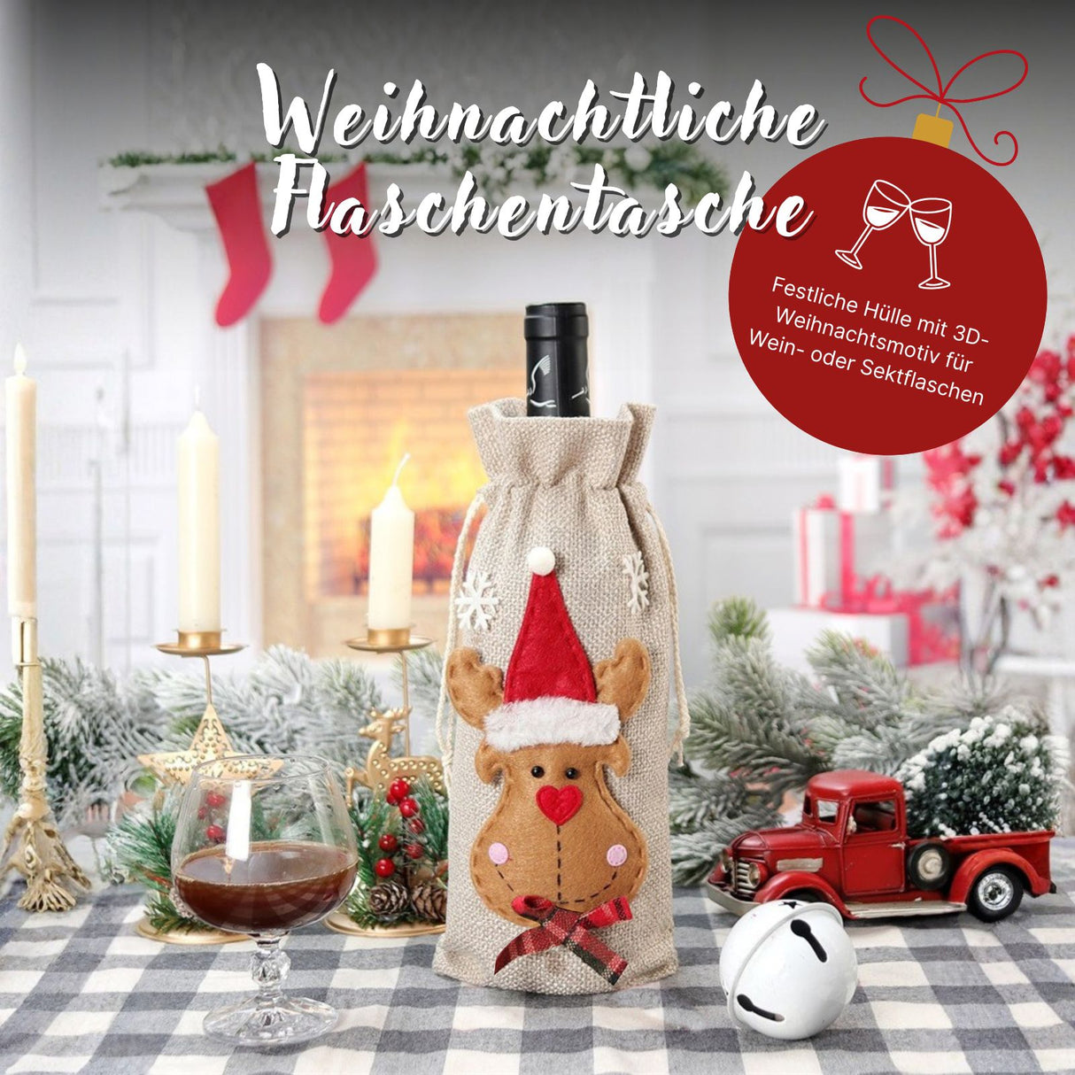 Flaschentasche Sektflaschenhülle Weinflaschenbeutel Geschenkbeutel