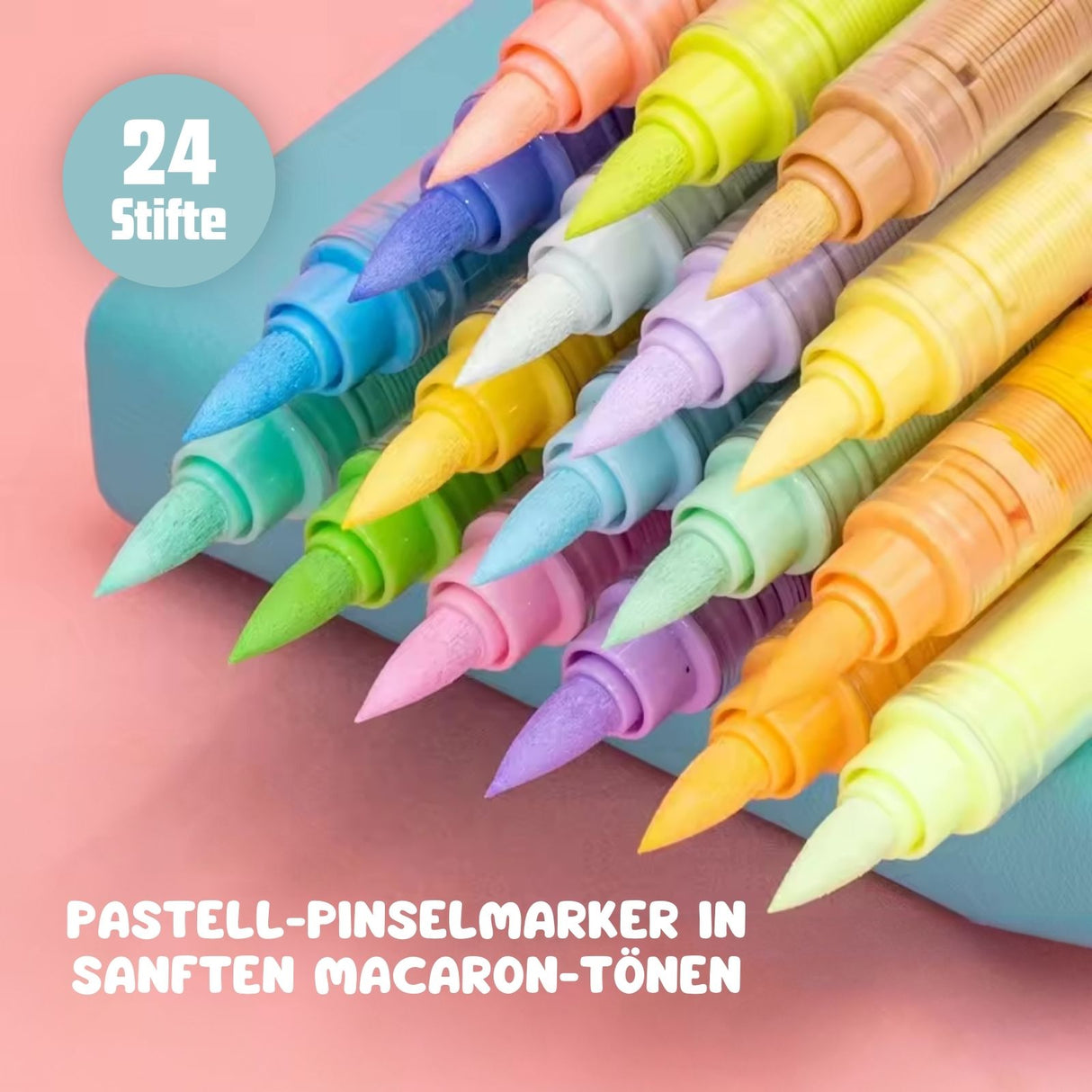 24-tlg. Set Acrylmarker Pastellfarbe Pinselstifte Acryl Brush Marker