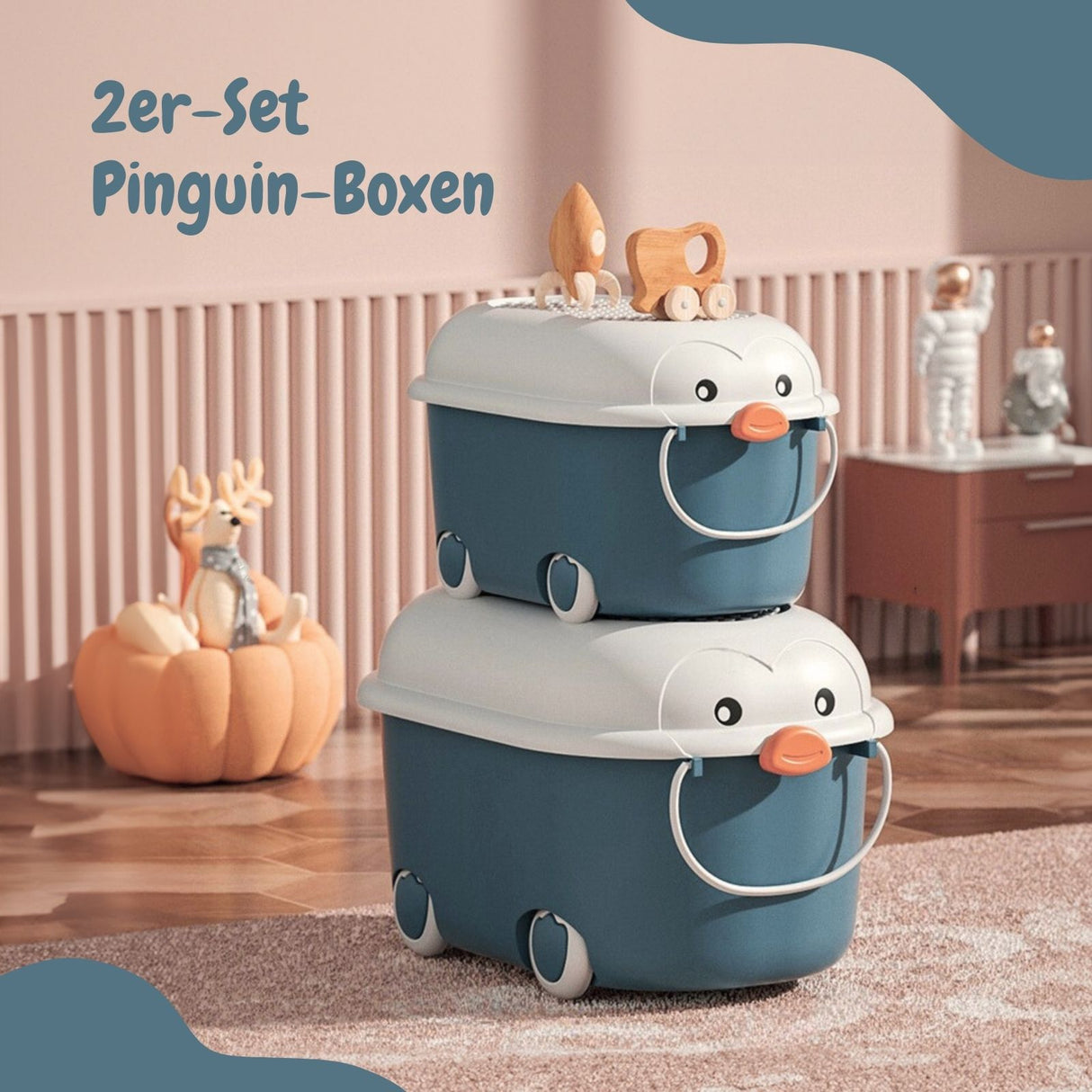 2er-Set Spielzeugkiste Spielzeug-Aufbewahrungsbox Organizer Truhe