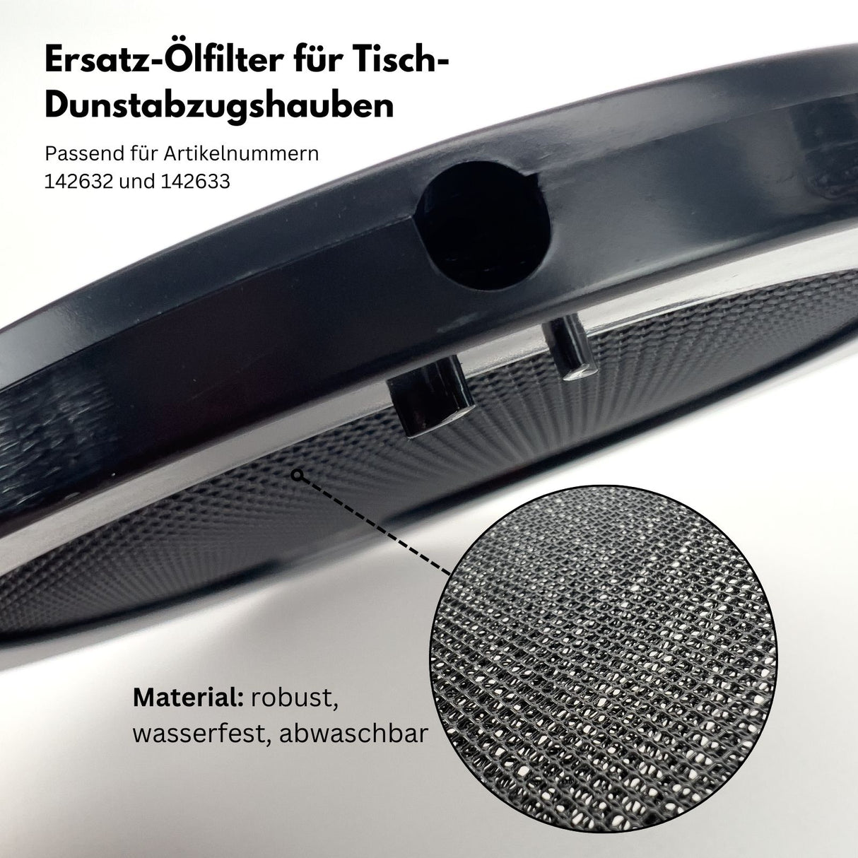 Ölfilter für tragbare Tisch-Dunstabzugshaube 142632 und 142633