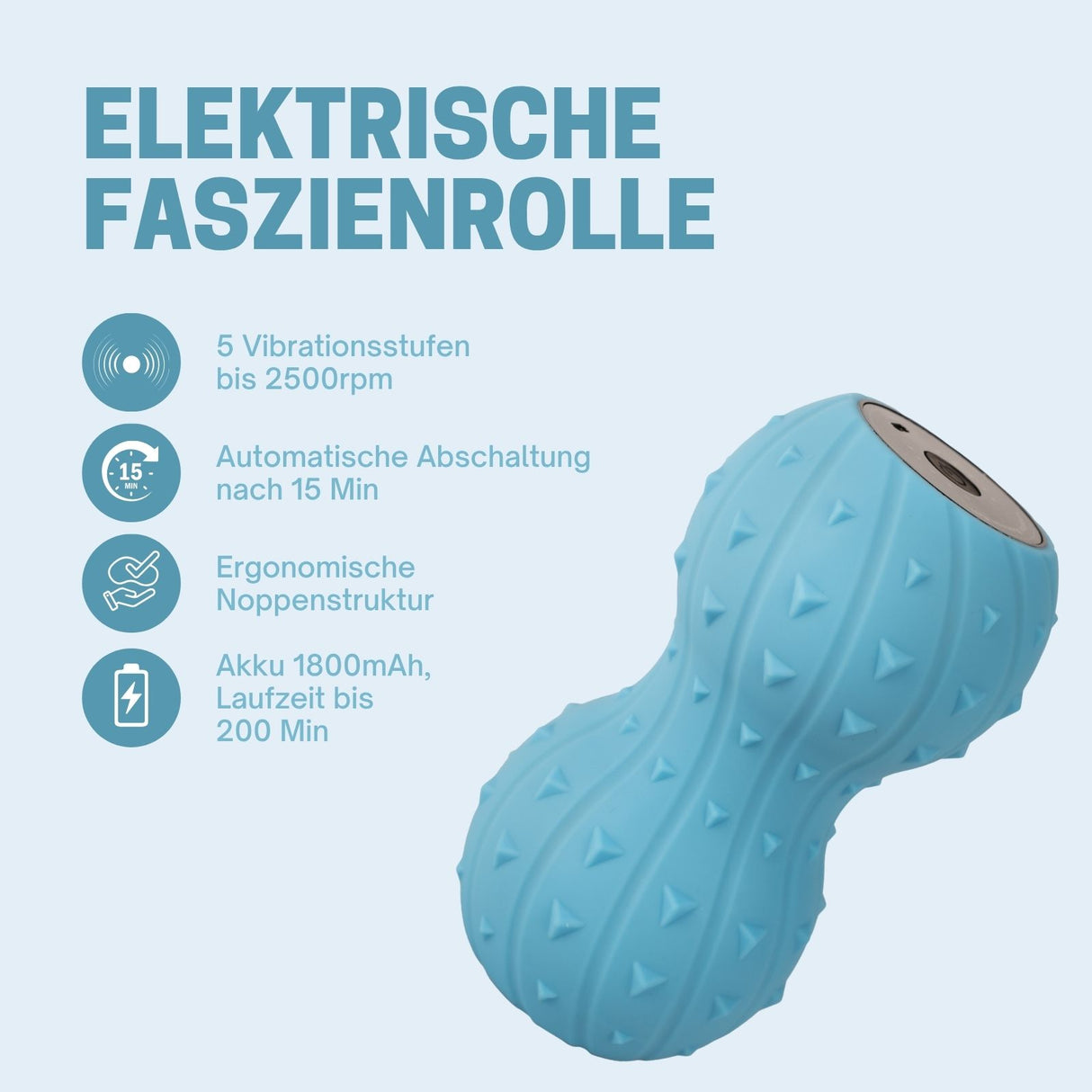 Elektrische Faszienrolle Vibrations-Massagerolle Fitnessrolle Knierolle
