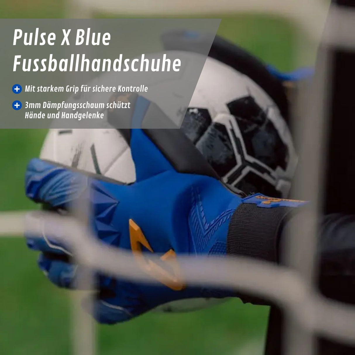 Fussballhandschuhe Pulse X Blue Gr. 11 Torwart Goalie Handschuhe
