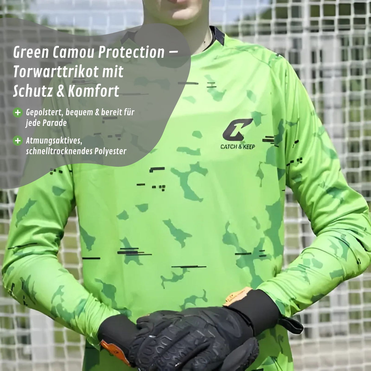 Trikot Green Camou Protection Torwarttrikot Gr. L Fussball Shirt