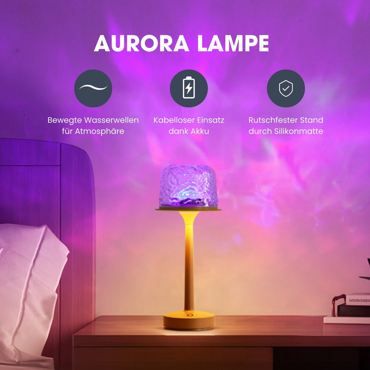 LED-Stimmungslicht Aurora-Lampe Effekt-Tischlampe Dekotischleuchte