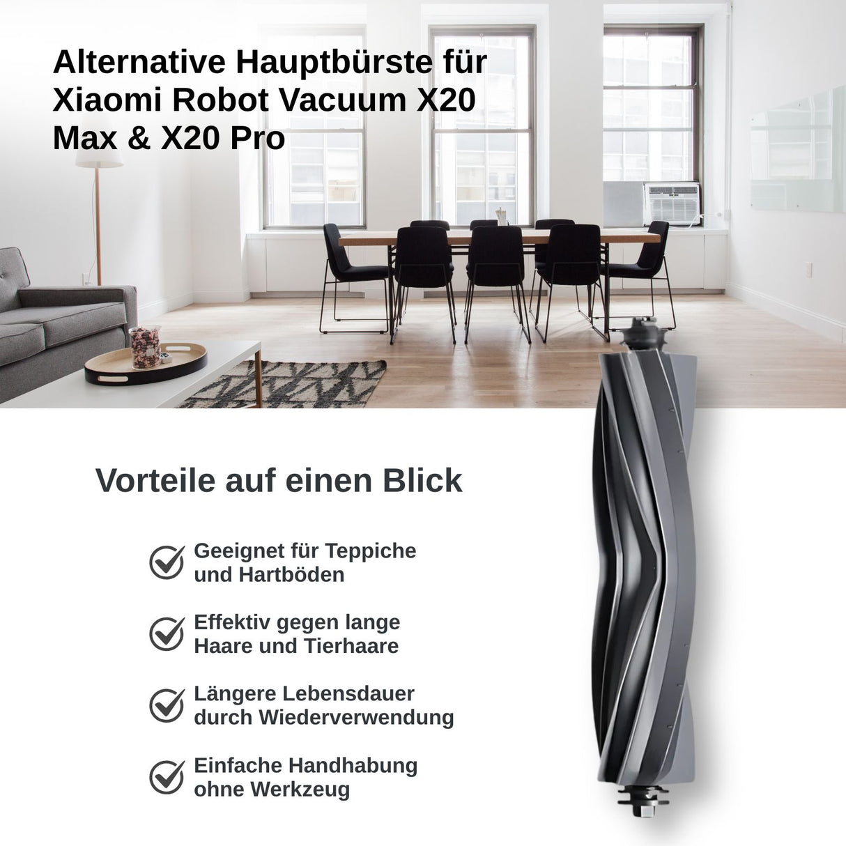 Alternative Hauptbürste für Xiaomi Robot Vacuum X20 Max X20 Pro