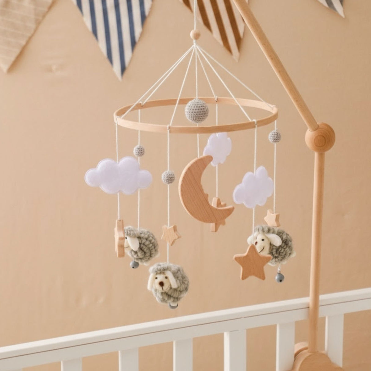 Babymobile Schafe Hängemobile Mobile Babyspielzeug Schlafmobile