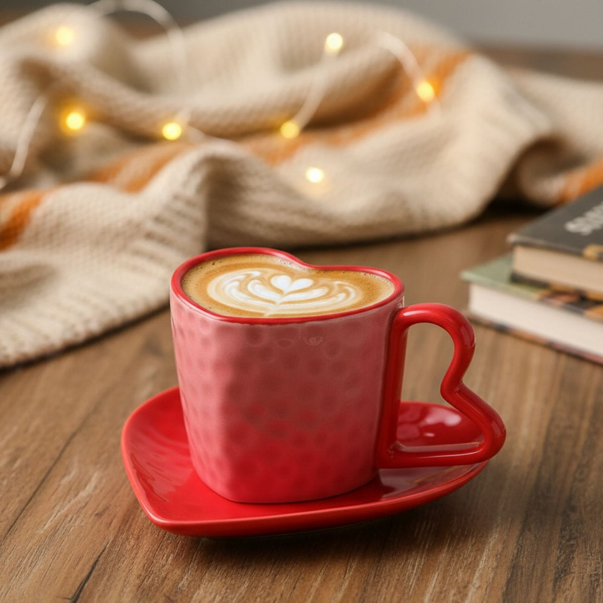 Herztasse mit Untertasse Becher Kaffeetasse Teetasse Henkeltasse