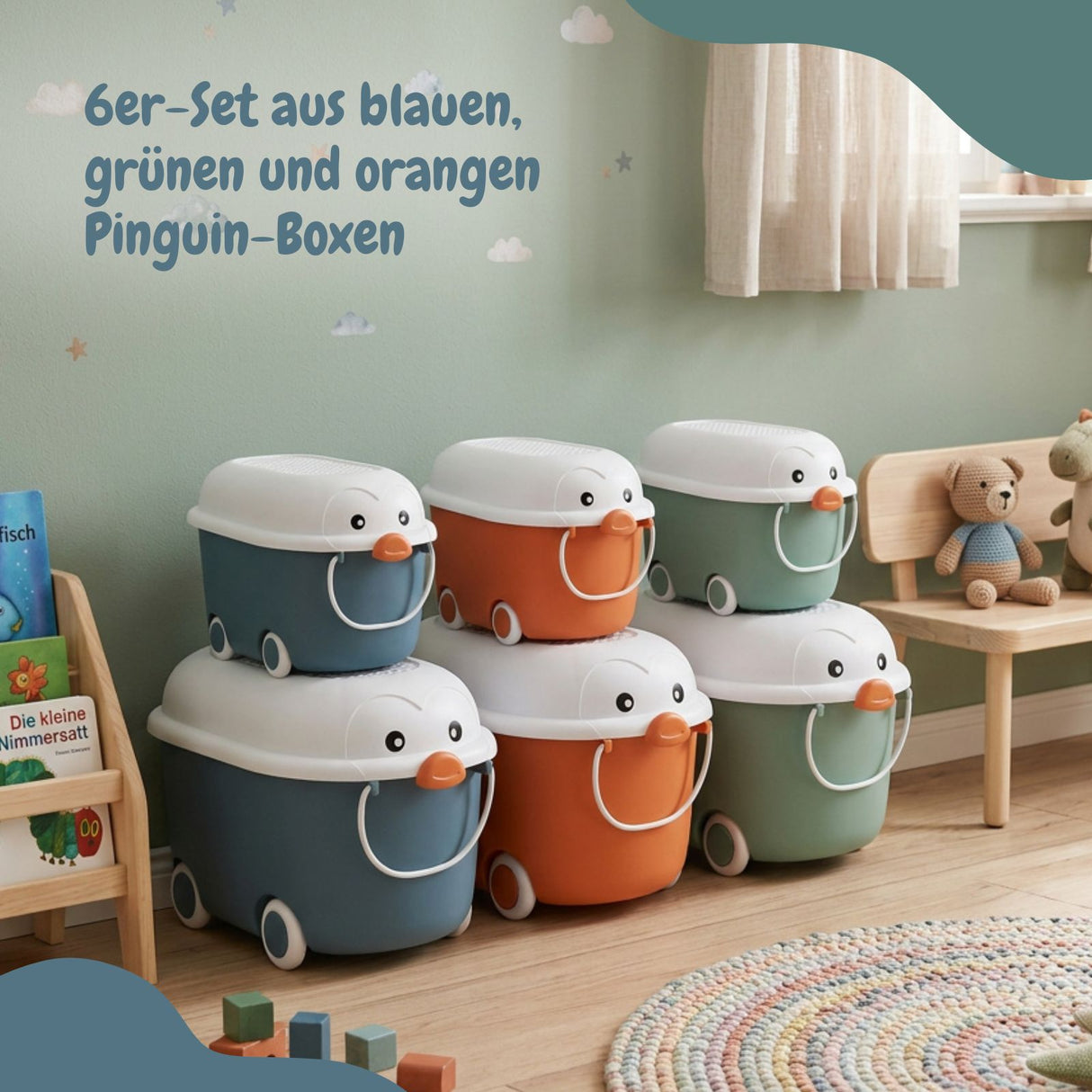6er-Set Spielzeugkiste Spielzeug-Aufbewahrungsbox Organizer Truhe