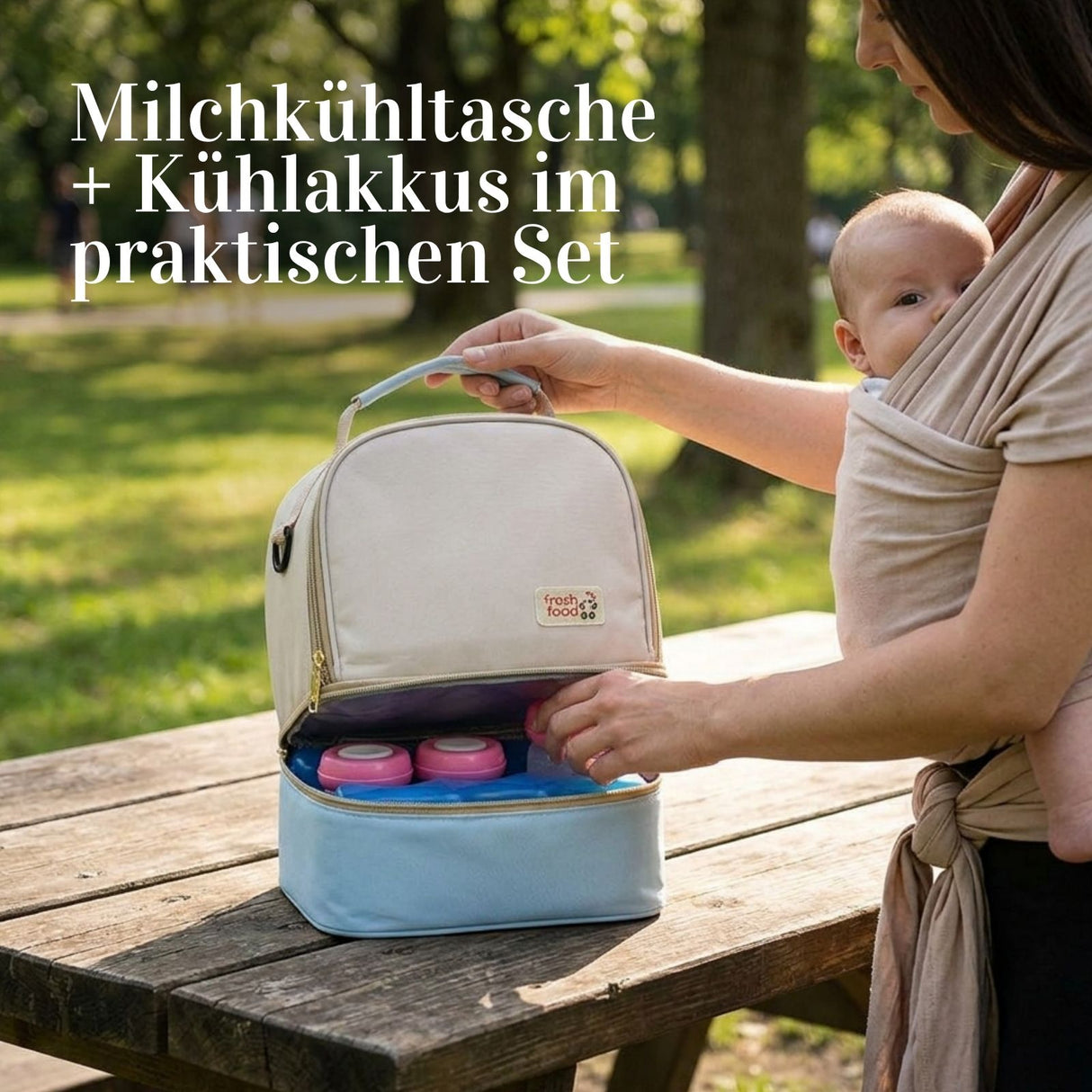 5er-Set Milchkühltasche mit Kühlakkus Rucksack Kühlpacks Tragetasche
