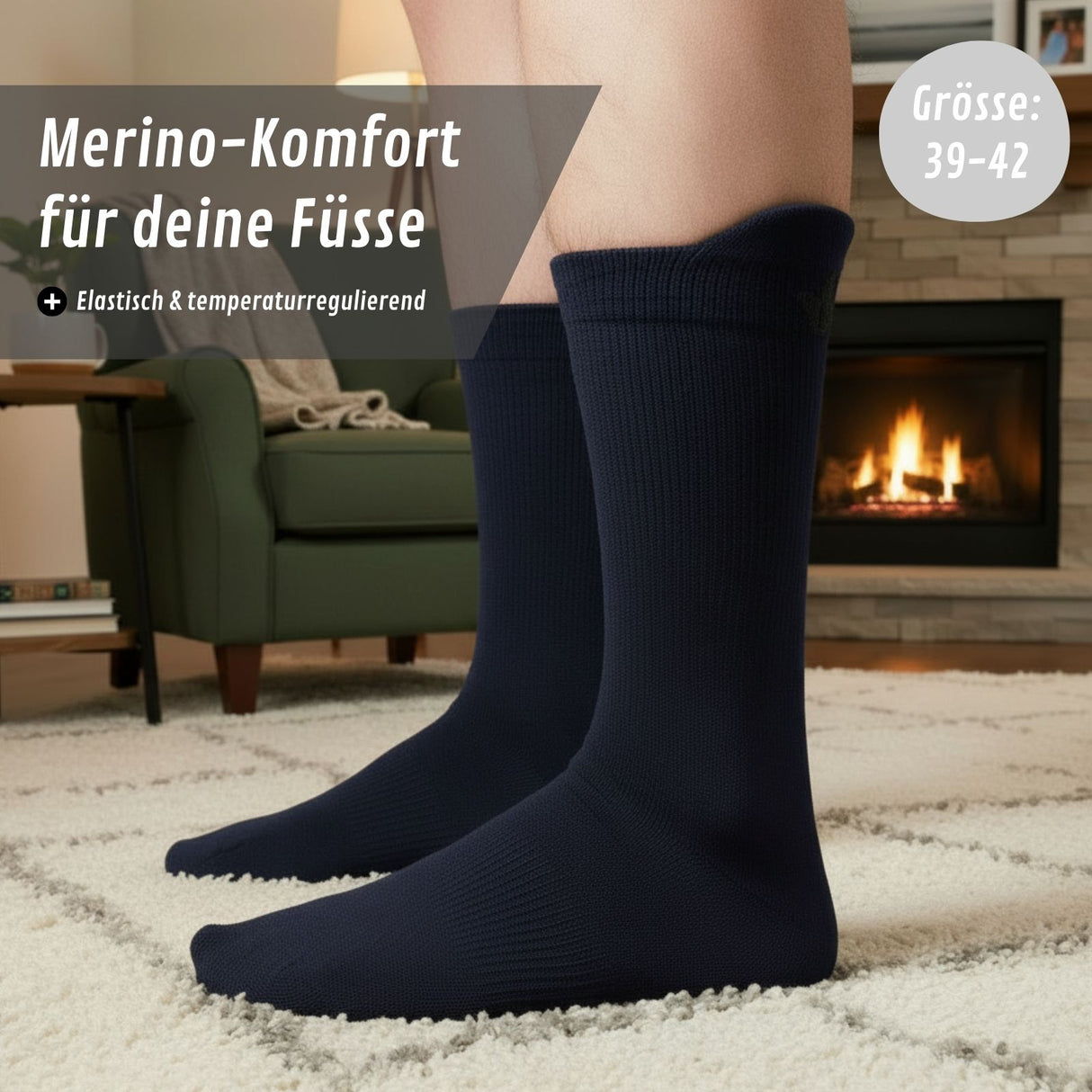 Merino-Socken Gr. 39-42 Outdoorsocken Wandersocken Reisesocken