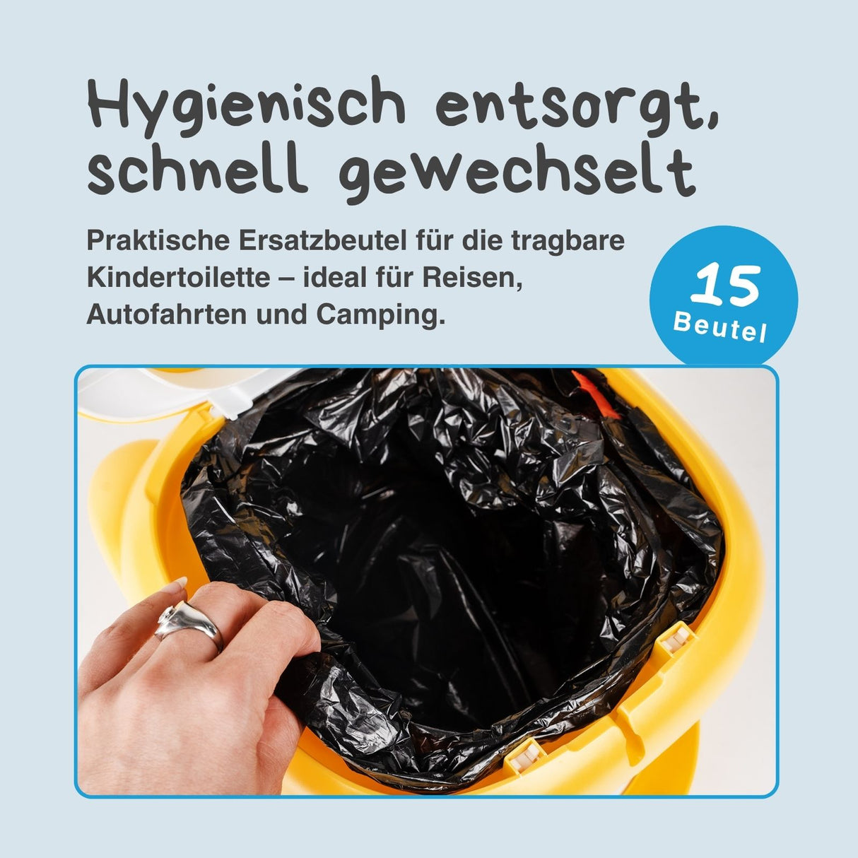 15 Müllbeutel für Kindertoilette 144069 144070 144071 Zugband-Beutel