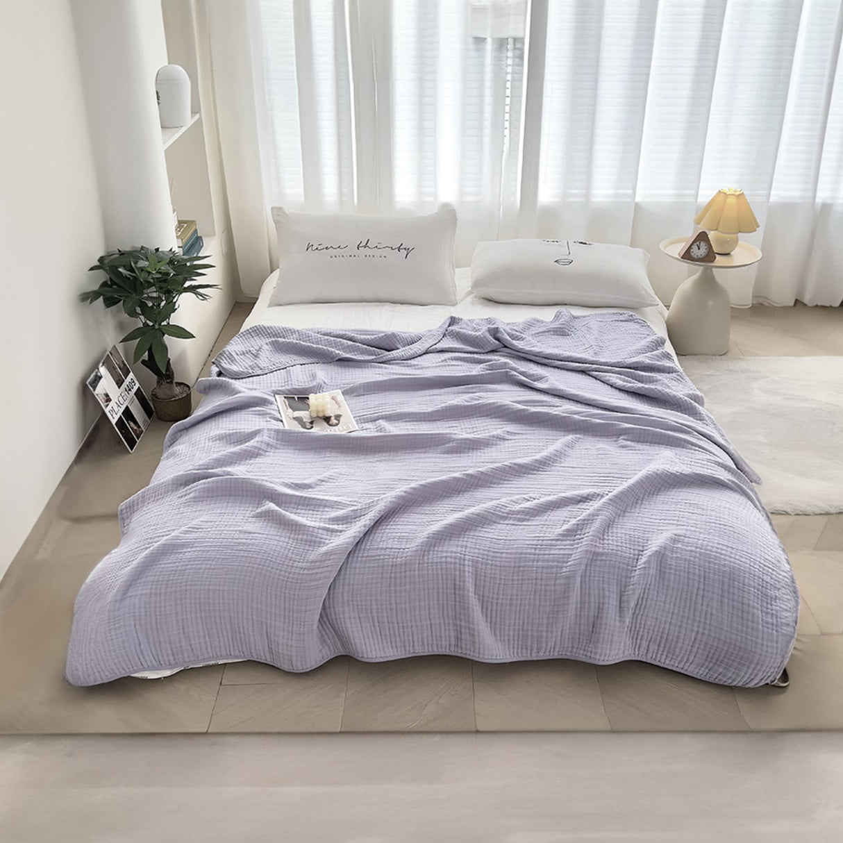 Seersucker-Decke Sofadecke Bettdecke Sommerdecke Baumwolldecke