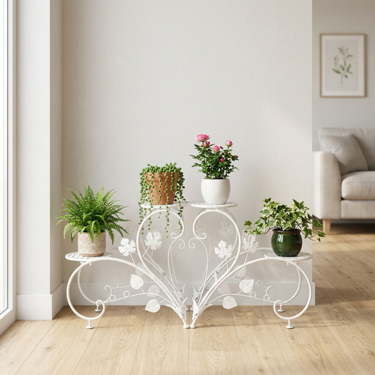 2-tlg. Blumenständer Blumentreppe Pflanzenregal Blumenetagere