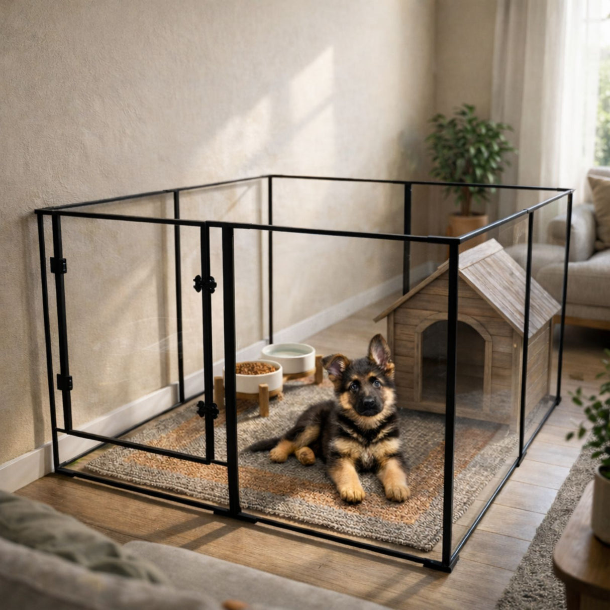 Acryl-Laufstall Hundeauslauf Welpengehege Wurfbox Gehege