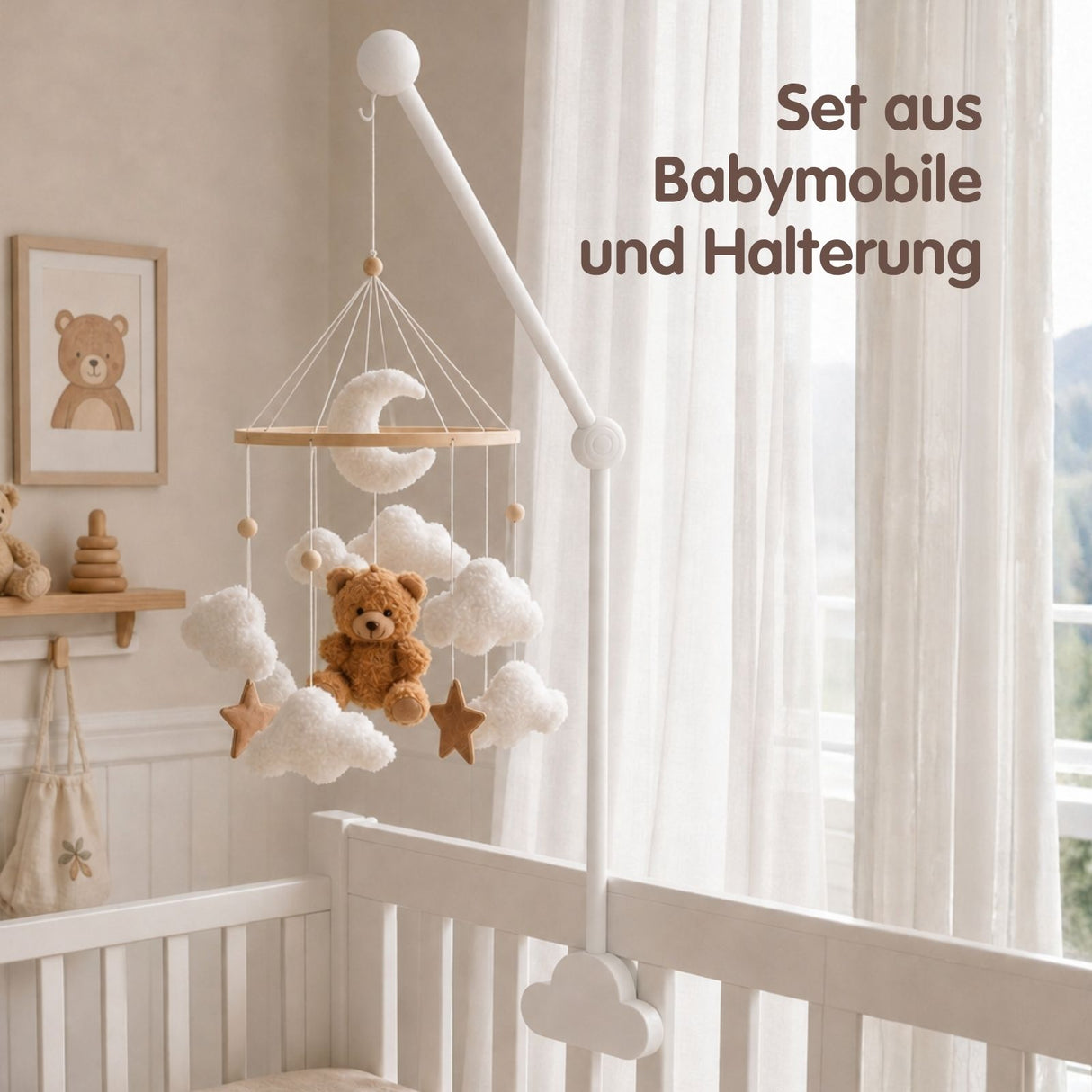 Mobile mit Halterung Teddybär Babymobile mit Mobilearm