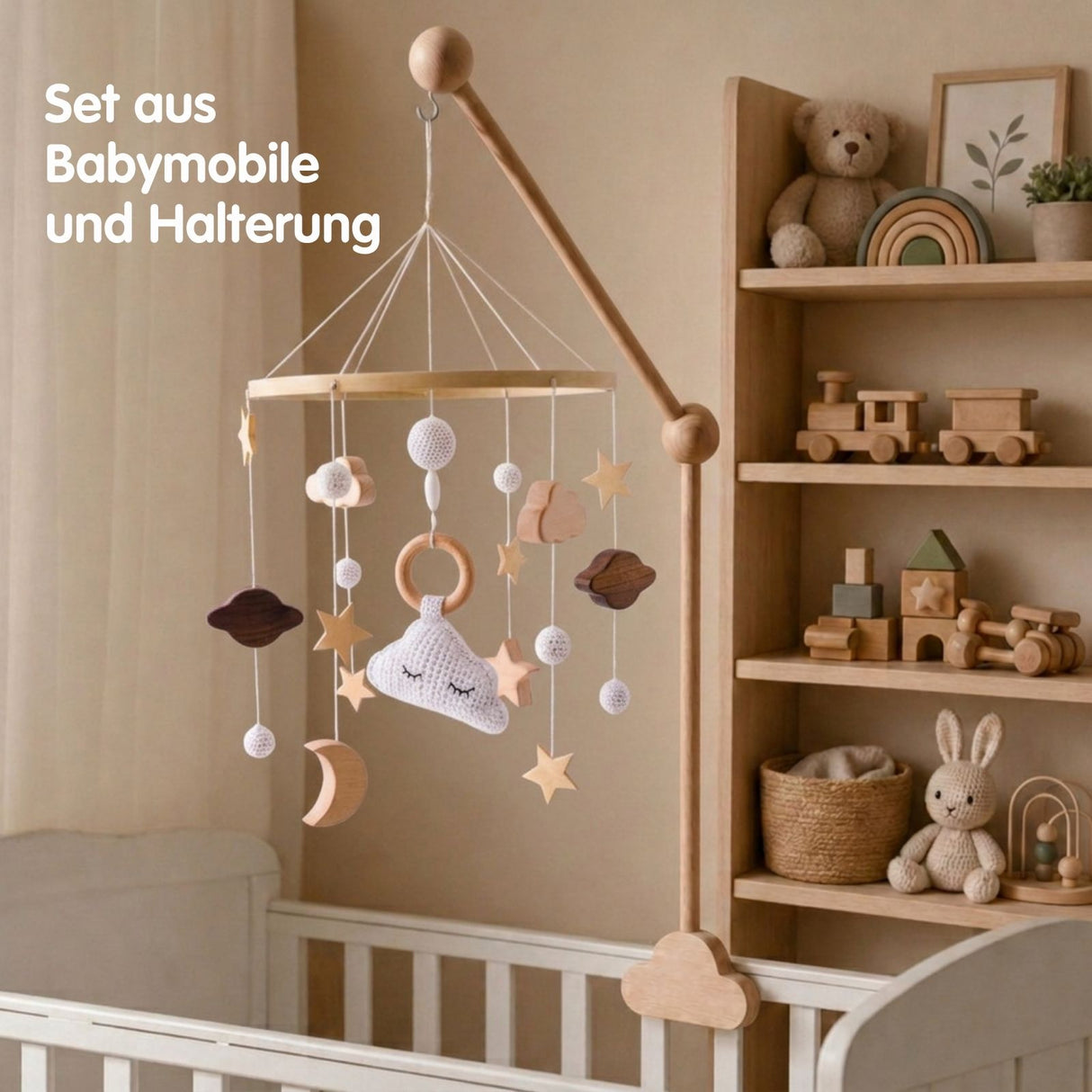 Mobile mit Halterung Wolke Babymobile mit Glockenhalter