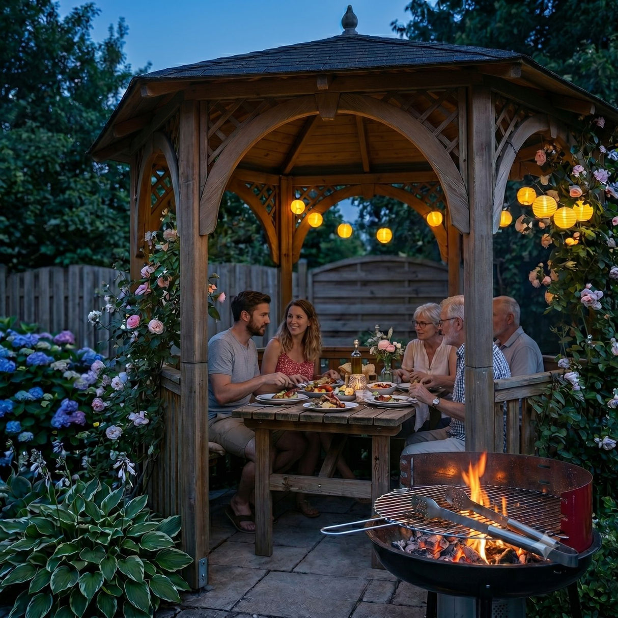 LED-Solar-Gartenbeleuchtung 6.5m Lampion-Dekoleuchte Outdoorleuchte