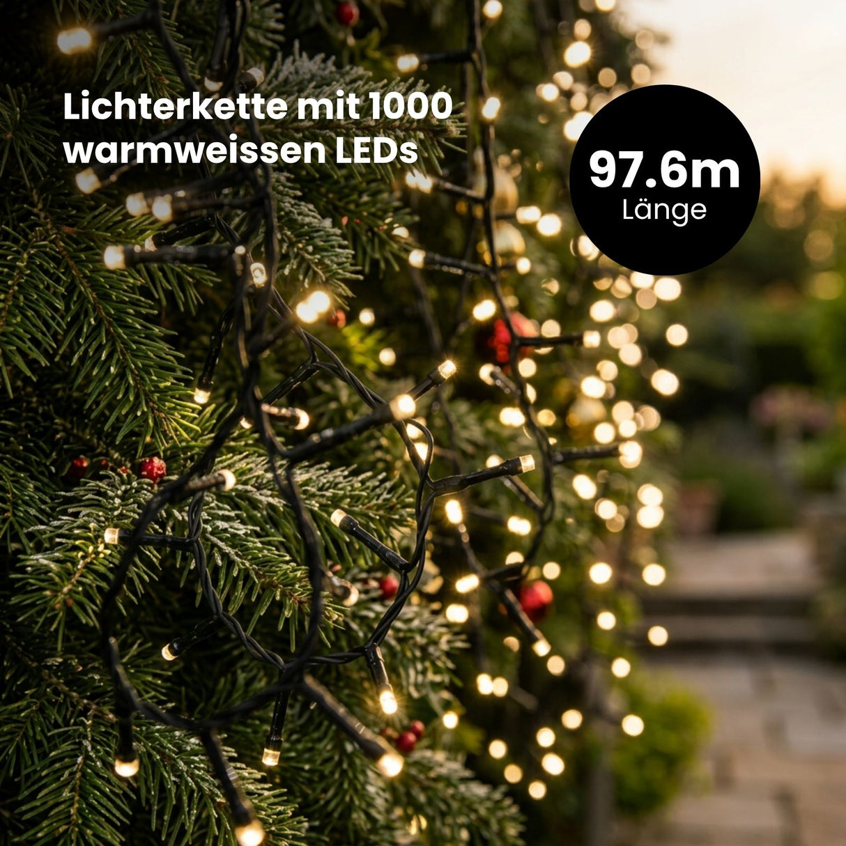 LED-Lichterkette 97m Beleuchtung Dekolichter Lichtergirlande Leuchte