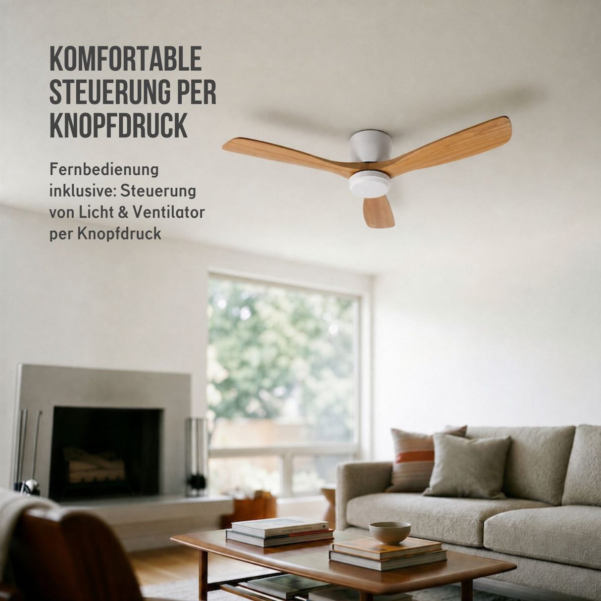 Holz-Deckenventilator Deckengebläse LED-Deckenventilator Deckenlüfter