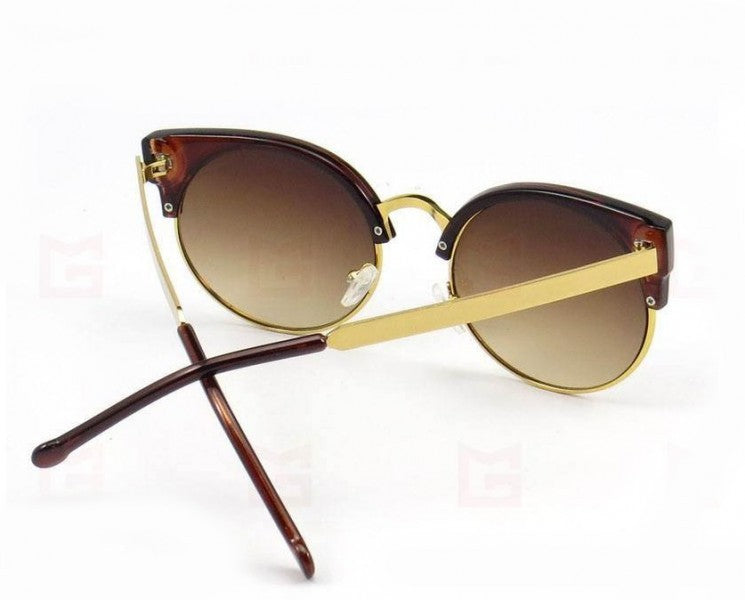 Cat Eye Vintage Retro 80er Sonnenbrille UV400 - Braun Leopard