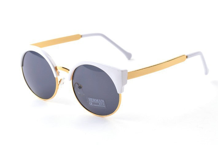 Cat Eye Vintage Retro 80er Sonnenbrille UV400 - Weiss