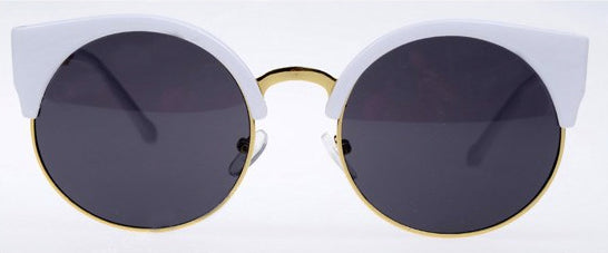 Cat Eye Vintage Retro 80er Sonnenbrille UV400 - Weiss