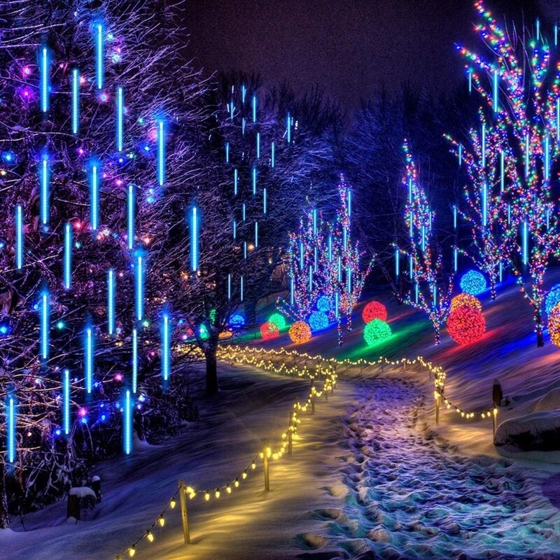 Meteor-Lichter 2.8m LED Weihnachtslichter Eiszapfen Wassertropfen Girlande