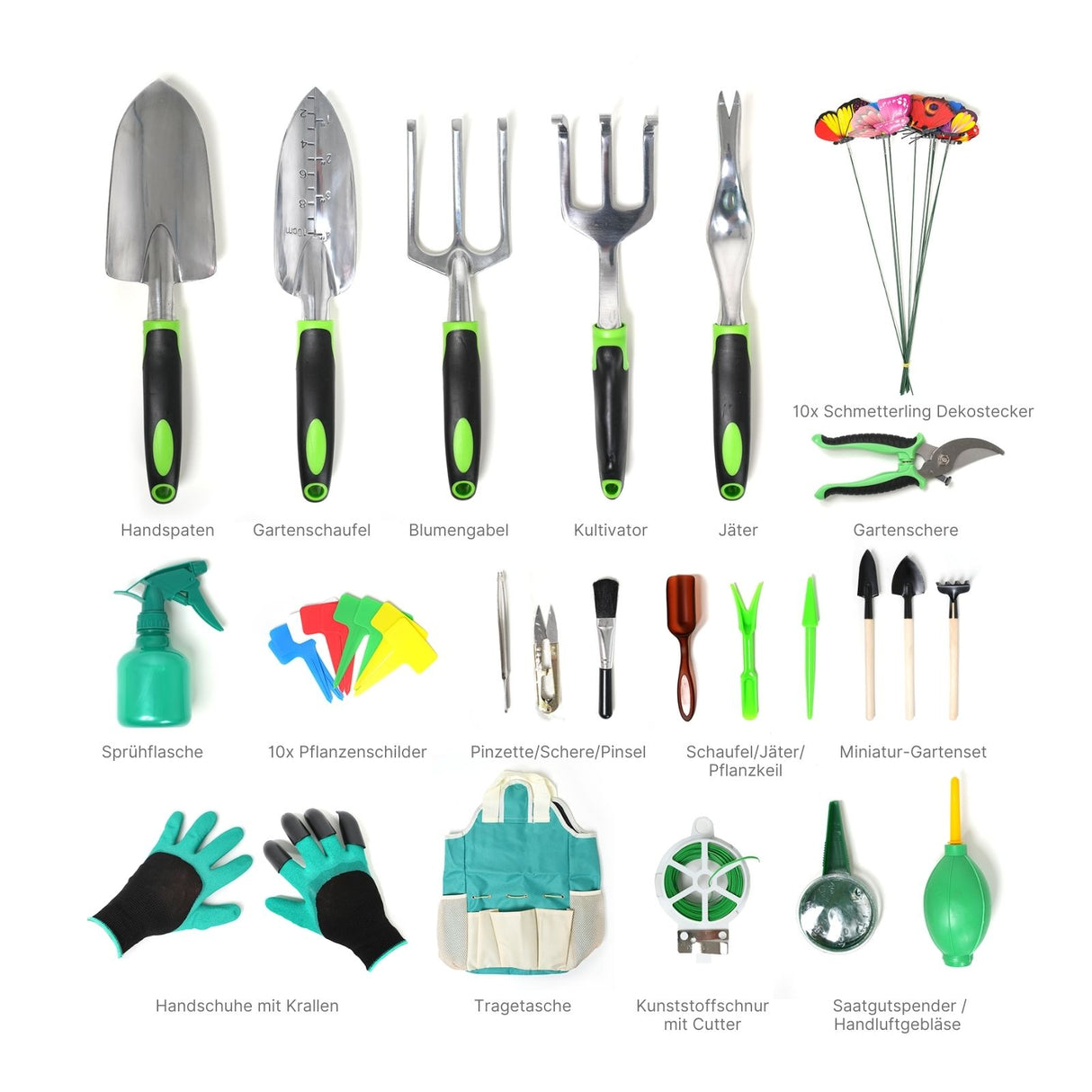 Gartenwerkzeug-Set 41-teilig mit Tasche Gartenpflege Gartengeräte