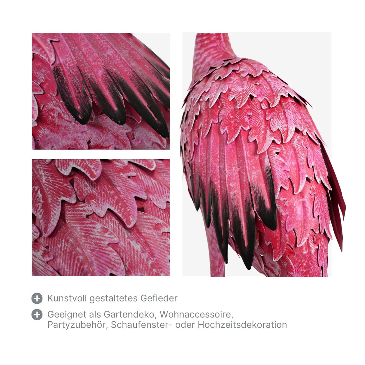 Flamingo Metall Gartendekoration Dekofigur Gartenskulptur Gartenfigur