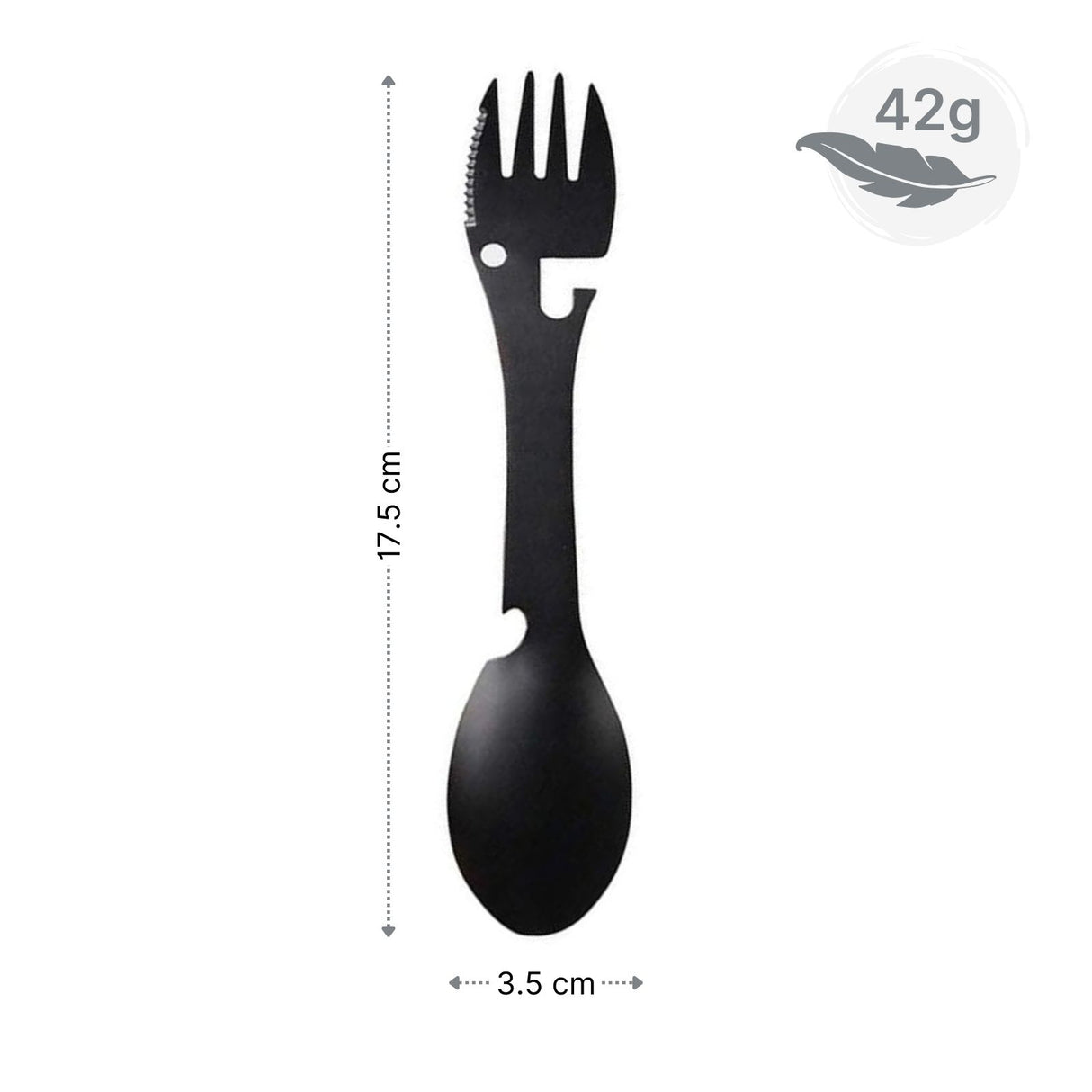 Multifunktionales 5in1 Outdoor-Besteck Löffel Gabel Messer Flaschenöffner Dosenöffner