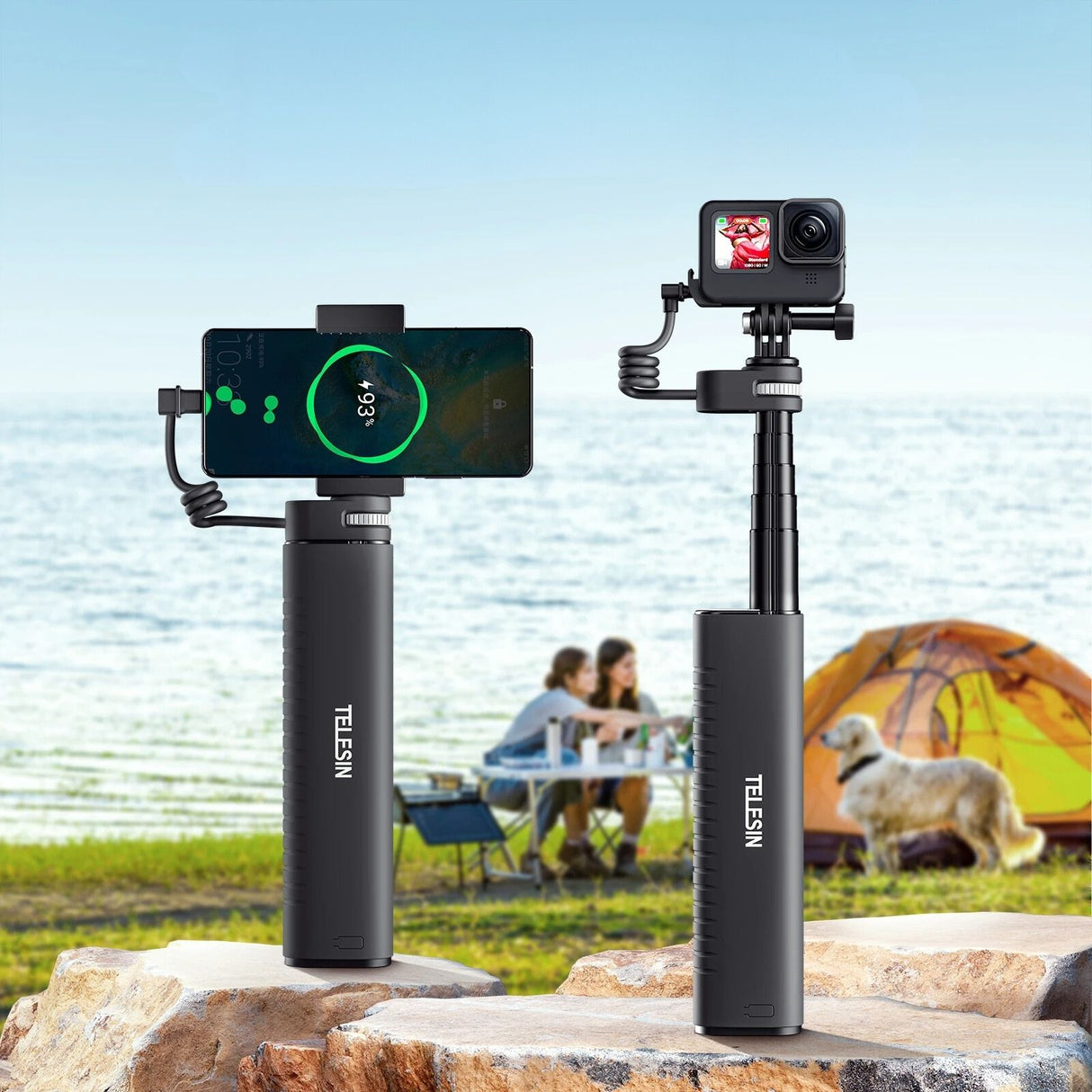 Telesin Selfie Stick Actioncam mit Adapter für GoPro DJI Insta360 uvm