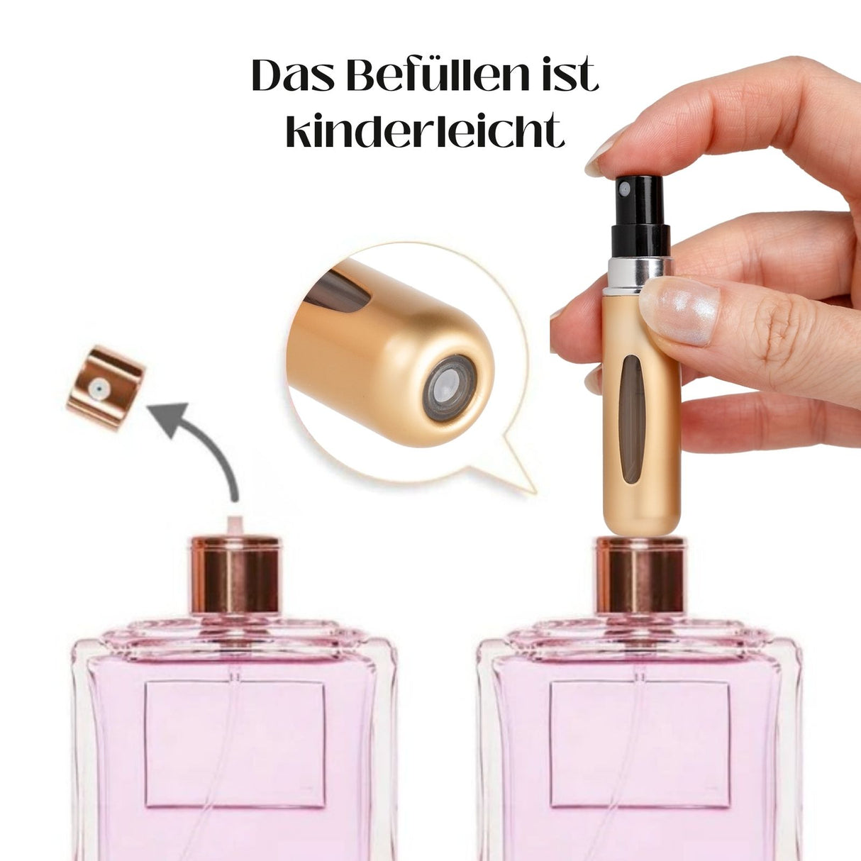 2er-Set Mini-Parfümzerstäuber 5ml Parfum Vaporisateur Goldig