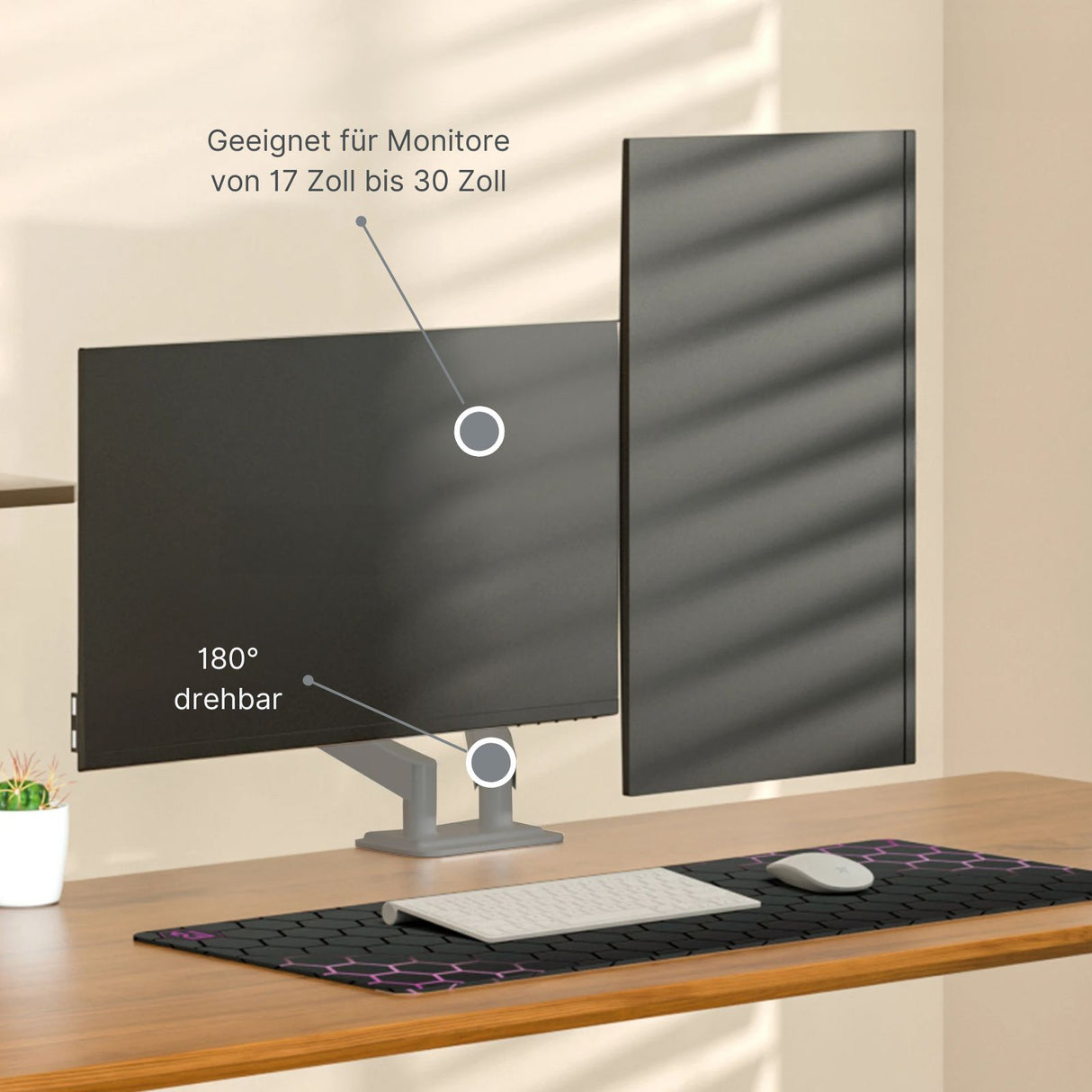 Doppel-Monitorhalterung Monitorarm 2 Monitore Tischhalterung