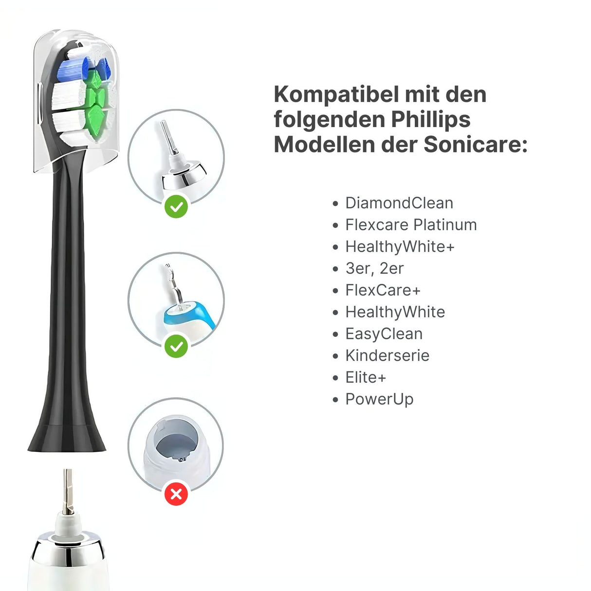Alternativer Zahnbürstenkopf zu Philips Sonicare W2 Schallzahnbürste