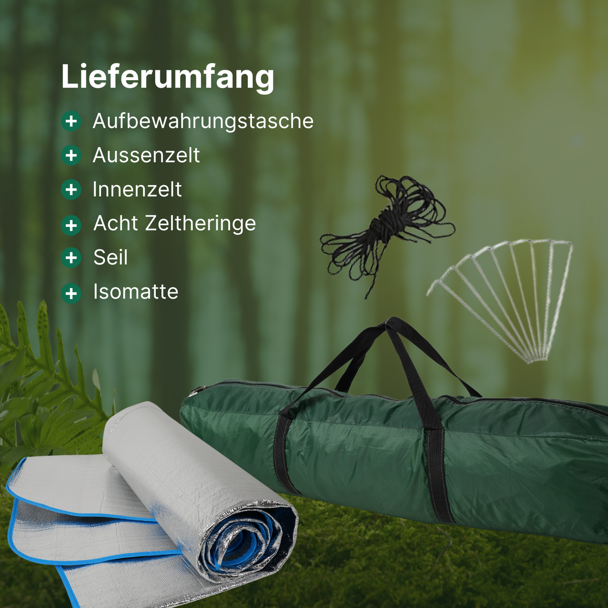 Campingzelt für 3-4 Personen Quick-Up-Zelt Automatikzelt Festivalzelt