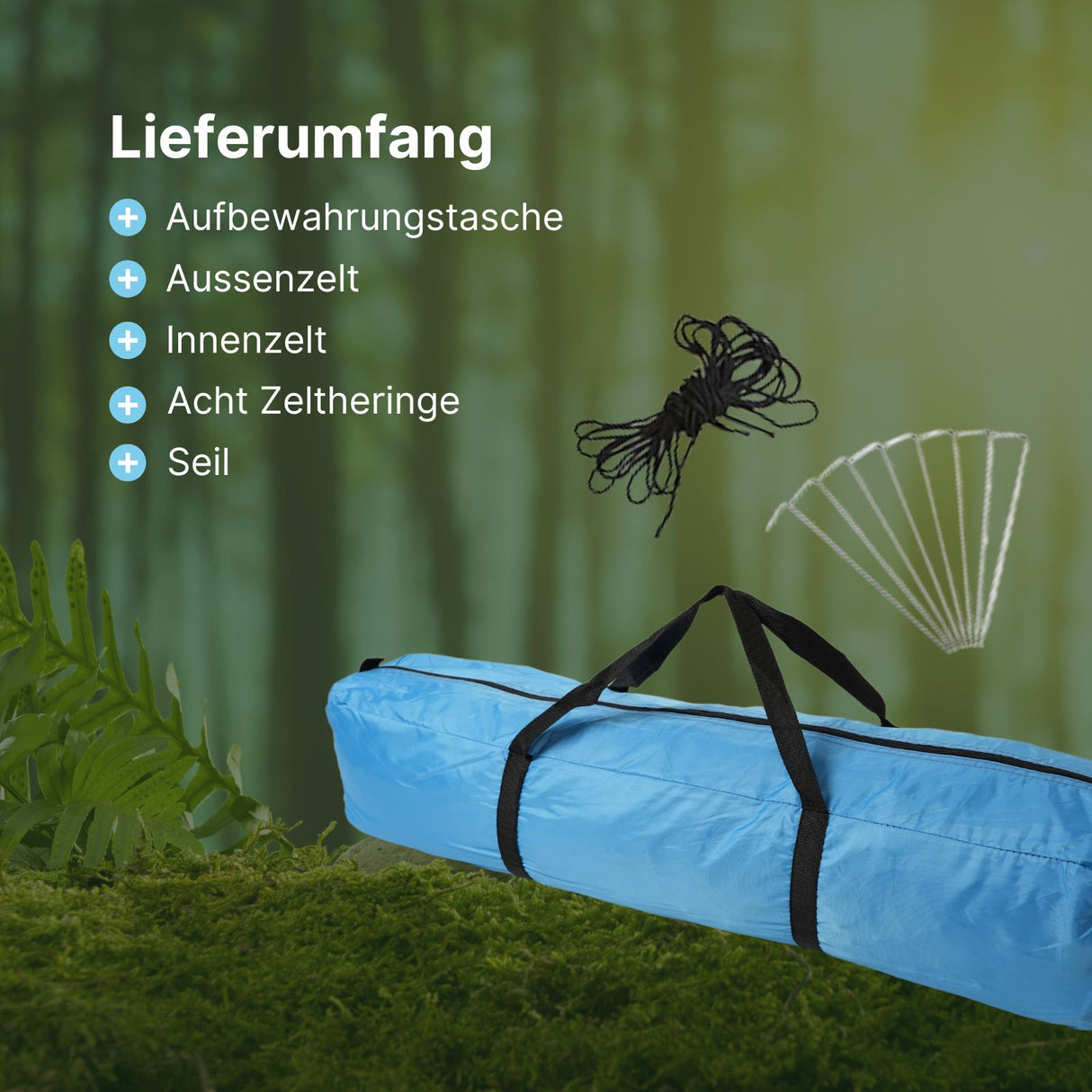 Quick-Up-Zelt für 3-4 Personen Campingzelt Automatikzelt Festivalzelt