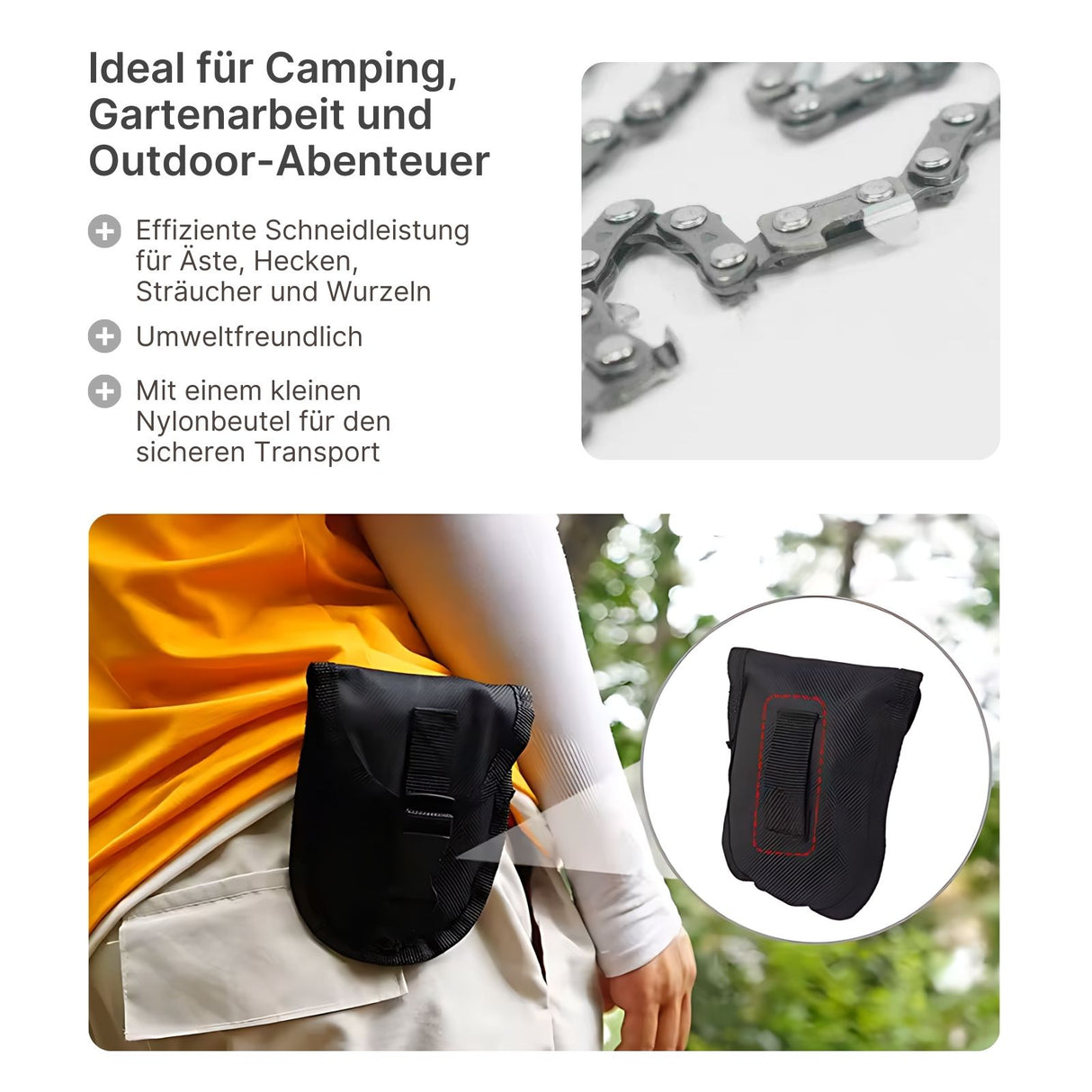 Handkettensäge Pocket Saw Taschensäge Camping-Handsäge Survival-Säge