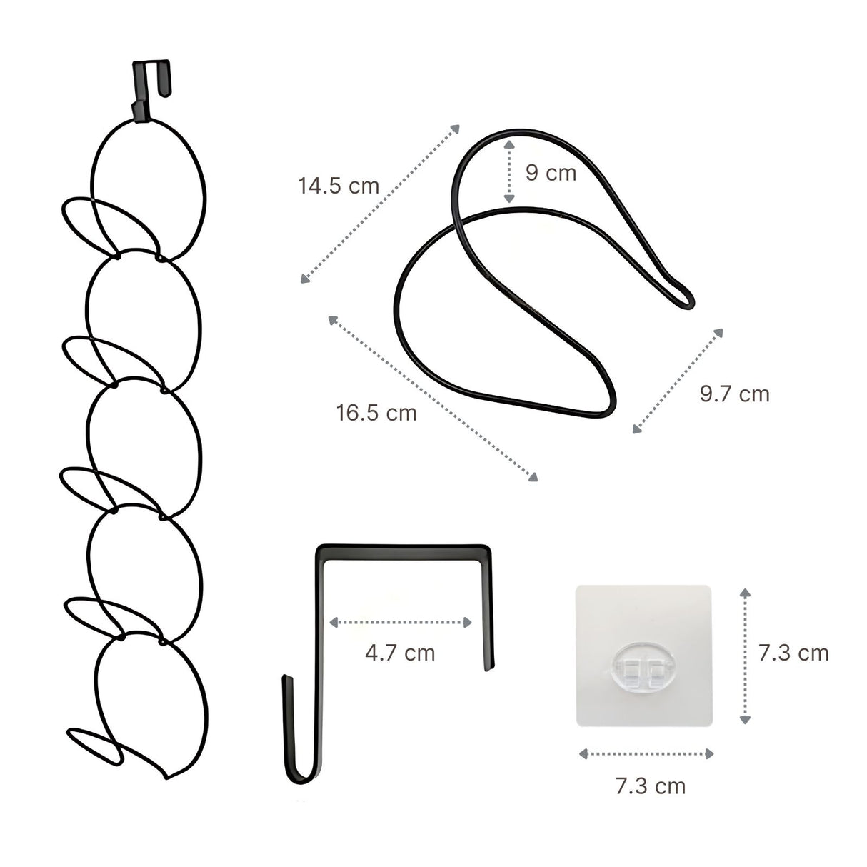 Hängegarderobe Türgarderobe Türhalterung für Hut Schal Handtasche Set