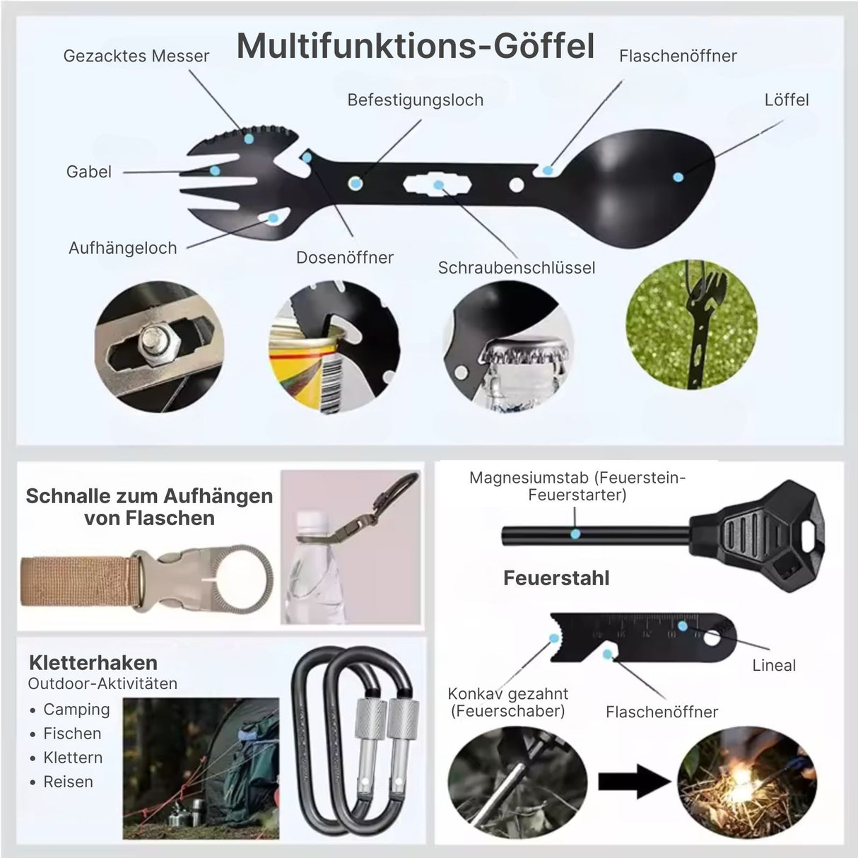 16in1 Outdoor-Survival-Box Survival-Kit Survival-Tools Camping-Ausrüstungskit