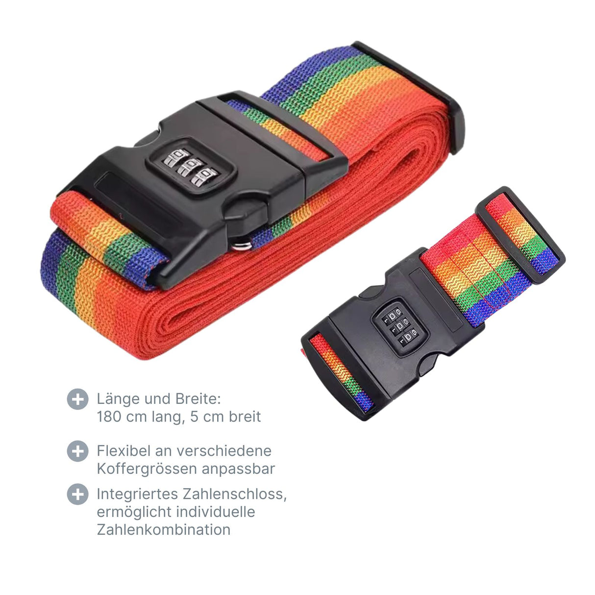 Gepäckgurt mit Zahlenschloss Koffergurt Sicherheitsgurt für Koffer Kofferband