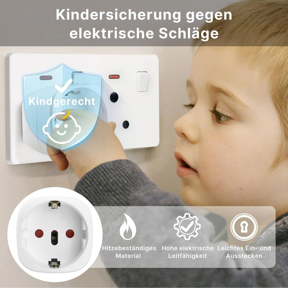 Steckdosenadapter Schuko zu Schweiz Konvertierungsstecker Adapter