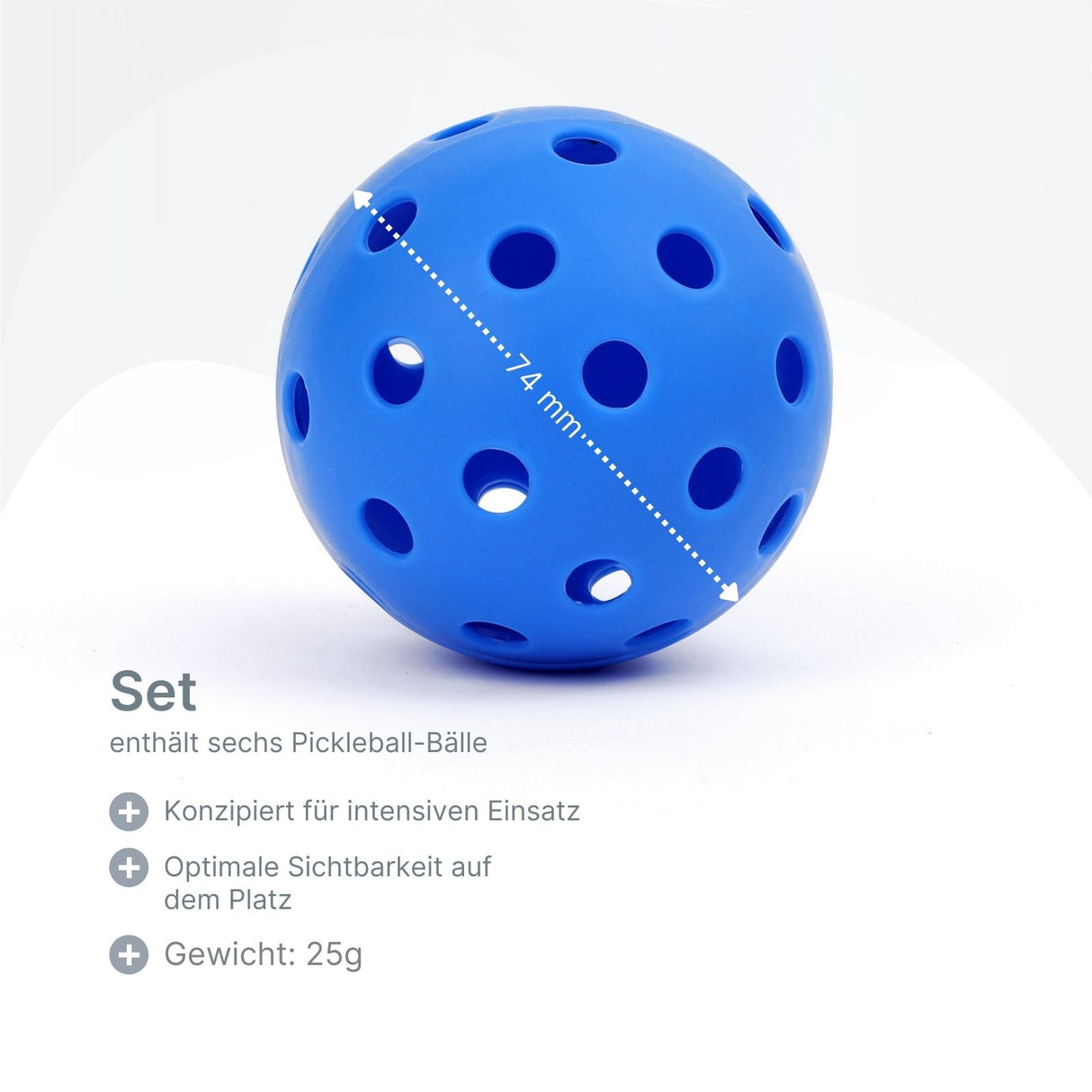 6-tlg. Set Pickleball-Outdoorball Pickleball-Ball Racketsportball