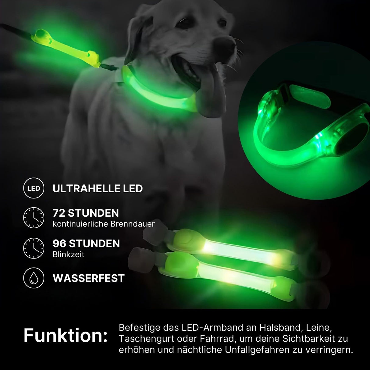 LED-Sicherheitsarmband Armband Warnarmband Laufarmband Leuchtarmband