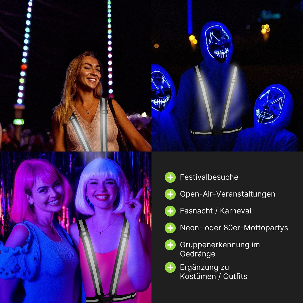 Reflektierendes Kostüm-Band Kostüm-Accessoire Fasnachtskostüm Trageband