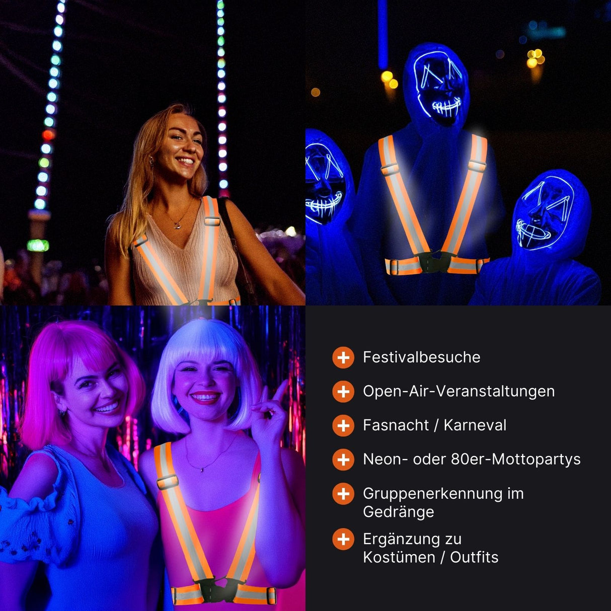 Reflektierendes Kostüm-Band Fasnachtskostüm Kostüm-Accessoire Trageband