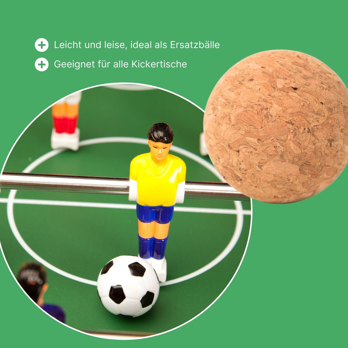 8er Set Tischkickerbälle aus Kork Mini-Fussbälle Tischfussball-Bälle Ersatz-Fussbälle